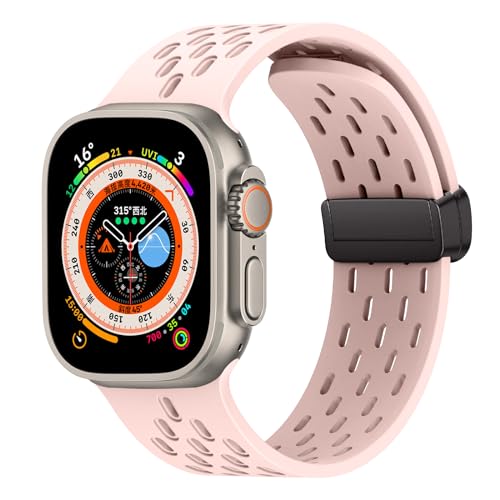 WoPail Armband für Apple Watch Series 10 46mm/Watch Ultra 2 49mm 45mm 44mm 42mm Silikon Magnetisch Sport ErsatzArmband Herren Damen für Armbänder iWatch Series 10/9/8/7/6/5/4/3/2/1/Ultra Rosa WoPail Armband für Apple Watch Series 10 46mm/Watch Ultra 2 49mm 45mm 44mm 42mm Silikon Magnetisch Sport ErsatzArmband Herren Damen für Armbänder iWatch Series 10/9/8/7/6/5/4/3/2/1/Ultra Rosa von WoPail