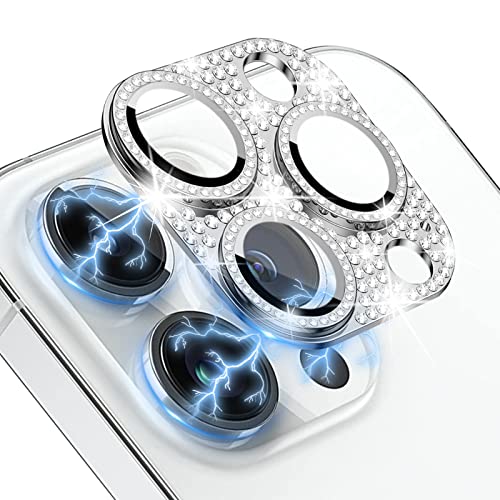 WoPail Glitzer Damen Kameraschutz für iPhone 14 Pro/14 Pro Max, Bling Diamant Kamera Cover Aluminiumlegierung Objektivschutz 9H Härte Gehärtetes Glas Kamera Linse Schutzfolie für iPhone 14 Pro- Silver WoPail Glitzer Damen Kameraschutz für iPhone 14 Pro/14 Pro Max, Bling Diamant Kamera Cover Aluminiumlegierung Objektivschutz 9H Härte Gehärtetes Glas Kamera Linse Schutzfolie für iPhone 14 Pro- Silver von WoPail