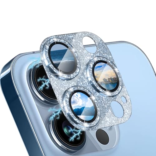 WoPail Glitzer Kameraschutz für iPhone 13 Pro/iPhone 13 Pro Max, Kamera Schutzfolie Glas 9H Härte Anti-Kratz Bling Pulver Diamant Camera Glas für iPhone 13 Pro/iPhone 13 Pro Max -Blau WoPail Glitzer Kameraschutz für iPhone 13 Pro/iPhone 13 Pro Max, Kamera Schutzfolie Glas 9H Härte Anti-Kratz Bling Pulver Diamant Camera Glas für iPhone 13 Pro/iPhone 13 Pro Max -Blau von WoPail