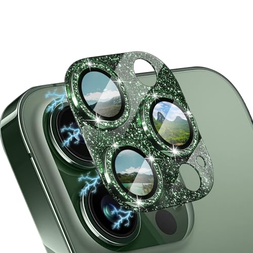 WoPail Glitzer Kameraschutz für iPhone 13 Pro/iPhone 13 Pro Max, Kamera Schutzfolie Glas 9H Härte Anti-Kratz Bling Pulver Diamant Camera Glas für iPhone 13 Pro/iPhone 13 Pro Max -Grün WoPail Glitzer Kameraschutz für iPhone 13 Pro/iPhone 13 Pro Max, Kamera Schutzfolie Glas 9H Härte Anti-Kratz Bling Pulver Diamant Camera Glas für iPhone 13 Pro/iPhone 13 Pro Max -Grün von WoPail