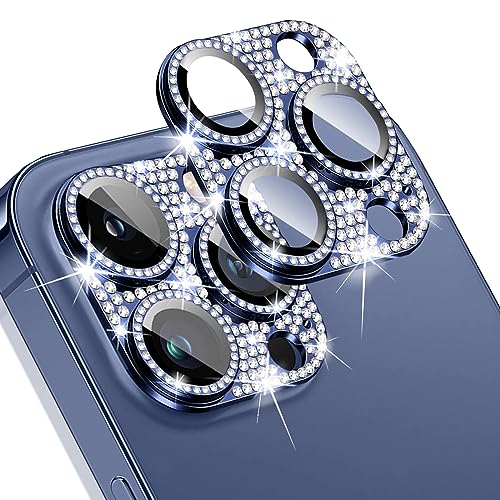 WoPail Glitzer Kameraschutz für iPhone 15 Pro/iPhone 15 Pro Max, Bling Diamant Kamera Cover Aluminiumlegierung Objektivschutz 9H Härte Gehärtetes Glas Kamera Linse Schutzfolie für iPhone 15 Pro Blau WoPail Glitzer Kameraschutz für iPhone 15 Pro/iPhone 15 Pro Max, Bling Diamant Kamera Cover Aluminiumlegierung Objektivschutz 9H Härte Gehärtetes Glas Kamera Linse Schutzfolie für iPhone 15 Pro Blau von WoPail