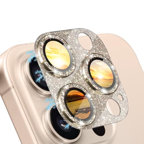 WoPail Glitzernde Kameraschutz für iPhone 16 Pro/iPhone 16 Pro Max Bling Diamant Ultra-Klar Objektivschutz 9H Härte Gehärtetes Glas Linse Schutzfolie für iPhone 16 Pro/16 Pro Max - Gold WoPail Glitzernde Kameraschutz für iPhone 16 Pro/iPhone 16 Pro Max Bling Diamant Ultra-Klar Objektivschutz 9H Härte Gehärtetes Glas Linse Schutzfolie für iPhone 16 Pro/16 Pro Max - Gold von WoPail
