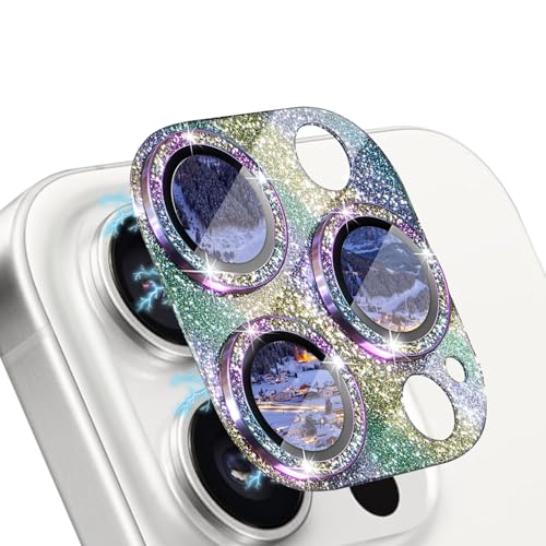WoPail Glitzernde Kameraschutz für iPhone 16 Pro/iPhone 16 Pro Max Bling Diamant Ultra-Klar Objektivschutz 9H Härte Gehärtetes Glas Linse Schutzfolie für iPhone 16 Pro/16 Pro Max - Mehrfarbig WoPail Glitzernde Kameraschutz für iPhone 16 Pro/iPhone 16 Pro Max Bling Diamant Ultra-Klar Objektivschutz 9H Härte Gehärtetes Glas Linse Schutzfolie für iPhone 16 Pro/16 Pro Max - Mehrfarbig von WoPail