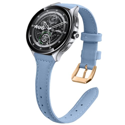 WoPail Leder Armband 22mm für Xiaomi Watch S4/Redmi Watch 5 Active/5 Lite/Xiaomi S4/S3 Sport Damen Ersatzarmband Schlank Weiches Uhrenarmband für Mi Wat-ch 2 - Blau WoPail Leder Armband 22mm für Xiaomi Watch S4/Redmi Watch 5 Active/5 Lite/Xiaomi S4/S3 Sport Damen Ersatzarmband Schlank Weiches Uhrenarmband für Mi Wat-ch 2 - Blau von WoPail