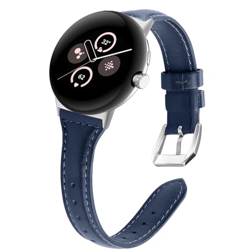 WoPail Leder Armband Kompatibel mit Google Pixel Watch 3 41mm/Watch 2/1 Ersatzarmband Damen Schlank und Leicht Armbänder für Google Pixel 3 41mm Blau WoPail Leder Armband Kompatibel mit Google Pixel Watch 3 41mm/Watch 2/1 Ersatzarmband Damen Schlank und Leicht Armbänder für Google Pixel 3 41mm Blau von WoPail