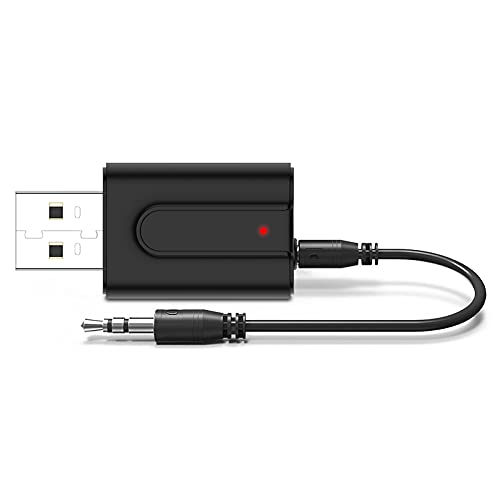 Bluetooth Adapter für TV, Bluetooth 5.0 Transmitter Empfänger 3 in 1 Wireless Audio Adapter Sender/Receiver mit 3,5mm Digitales Audiokabel für PC TV Kopfhörer MP3 / MP4, Power by USB, Low Latency von Wodgreat