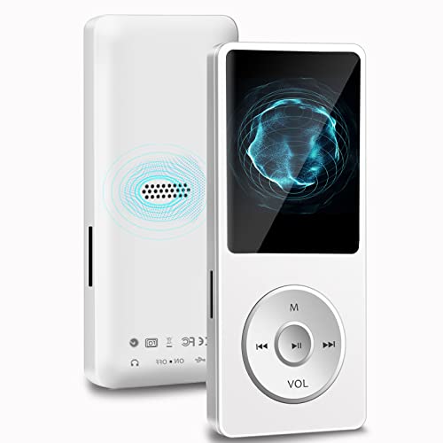 32GB MP3 Player Bluetooth 5.0 mit 1.8" TFT Farbbildschirm und Kopfhörer, HiFi Musikplayer mit Lautsprecher, UKW-Radio, E-Book, Aufnahme, unterstützt bis 128GB SD Karte, Inklusive Kopfhörer von Wodgreat