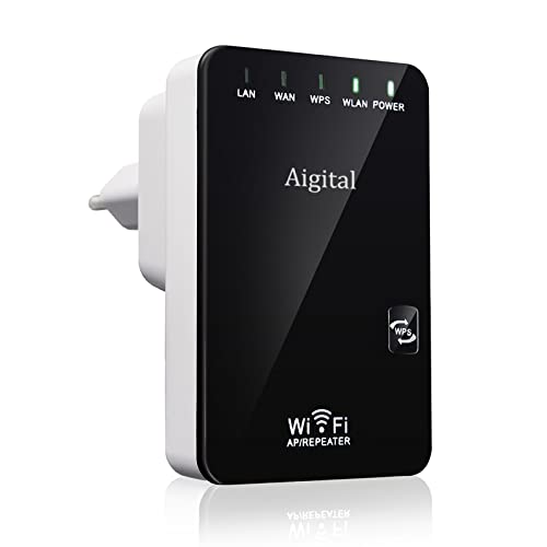 WLAN Repeater Verstärker 300MBit/s, WiFi Extender Booster mit Repeater/AP Modus und WPS-Funktion,Internet Verstärker mit LAN Anschluss bis zu 3650 sq.ft und 35+ Geräten von Wodgreat