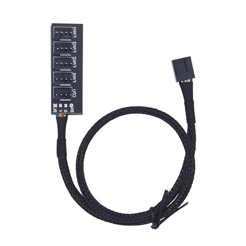Woedpez 5-Wege Lüfteranschlussadapter Mit 5 Anschlüssen Für 4-poligen Verstellbaren PC Lüfter Controller Splitter Schwarz von Woedpez