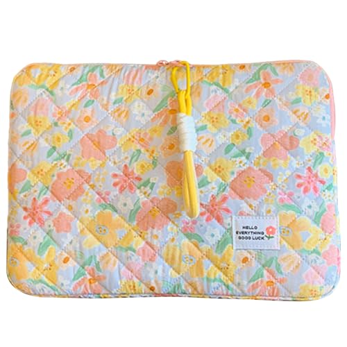 Woedpez Laptoptasche mit Blumenmuster, 11/14/15 Zoll, praktische Notebook-Tasche, Blumenmuster, Laptophülle, niedliche Laptophülle, modische Laptophülle von Woedpez