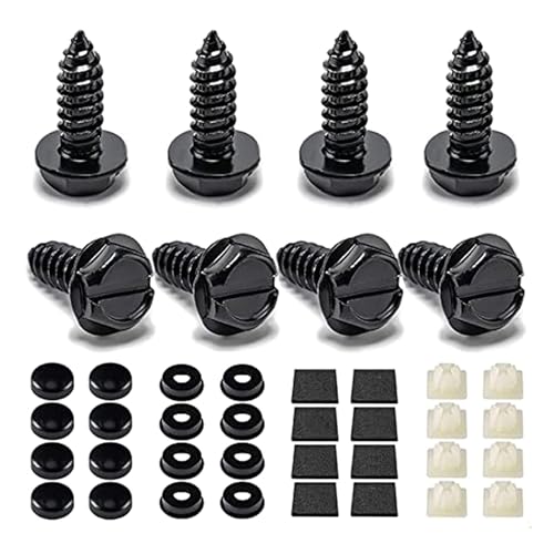 Woedpez Praktisches Nummernschildschrauben-Set, sicheres Fahrzeugkennzeichen-Schrauben-Set für einfache Installation und Entfernung Woedpez Praktisches Nummernschildschrauben-Set, sicheres Fahrzeugkennzeichen-Schrauben-Set für einfache Installation und Entfernung von Woedpez