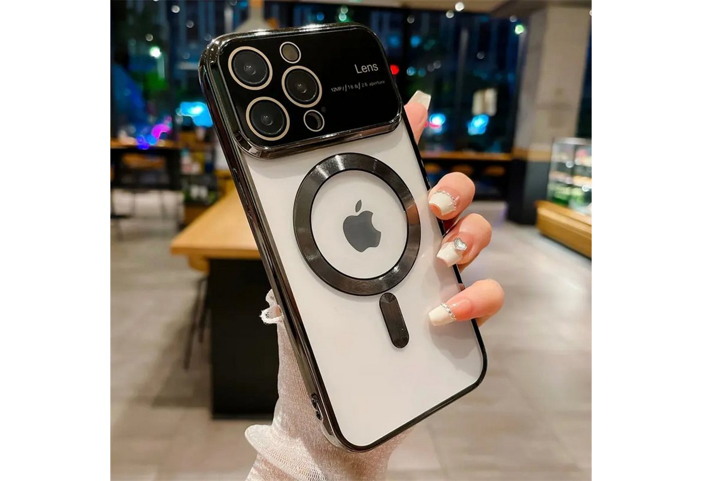 Wörleonline Handyhülle für Apple iPhone 14 Pro Max MagSafe kompatible Hülle, durchsichtige Handyhülle mit integriertem Kameraschutz von Wörleonline