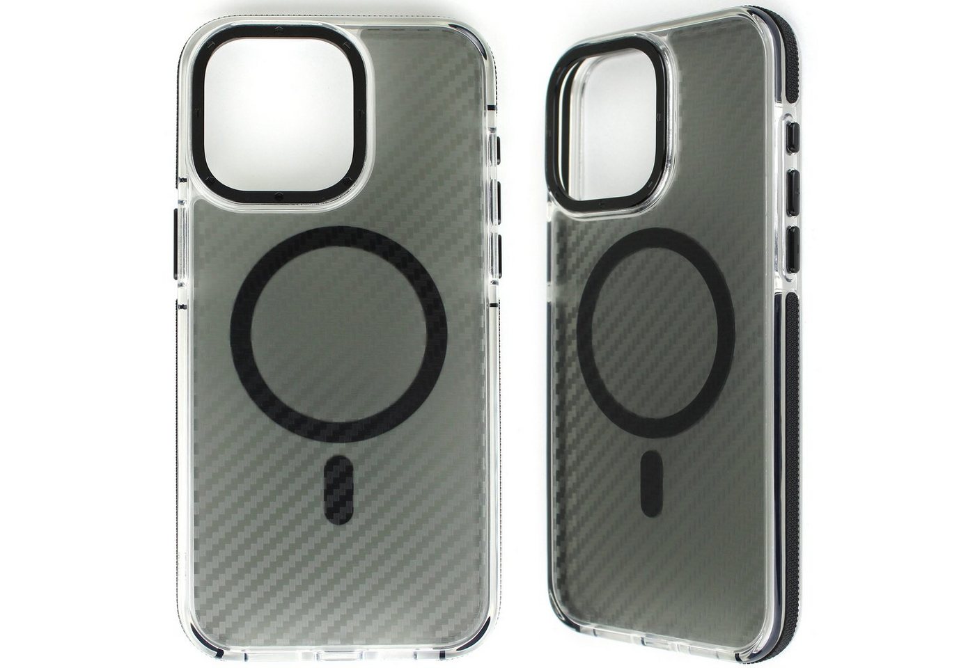 Wörleonline Handyhülle für Apple iPhone 15 Pro Hülle, Schutzhülle in Carbon Optik, MagSafe kompatible Handyhülle von Wörleonline