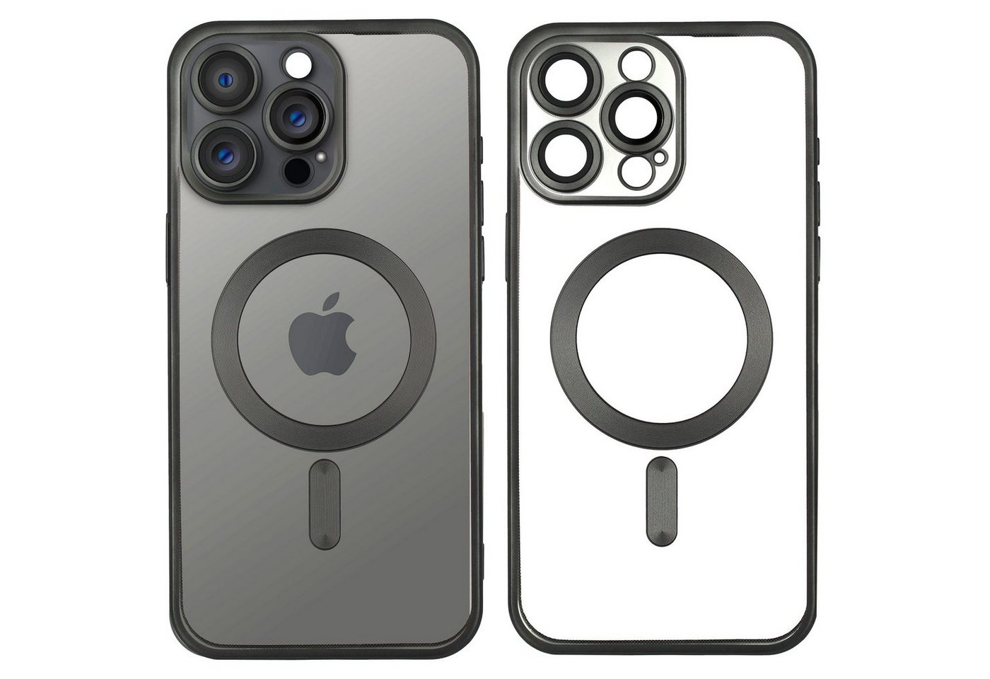 Wörleonline Handyhülle für Apple iPhone 15 Pro Max mit integriertem Kameraschutz, TPU Schutzhülle in passendem Titan-Farbton, MagSafe kompatible Hülle von Wörleonline