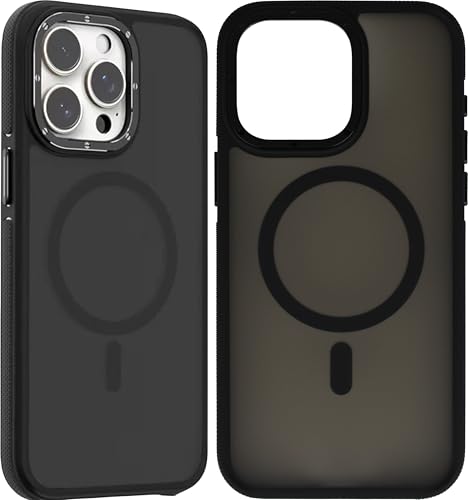 Wörleonline für iPhone 15 Pro Max Hülle in Matter Optik, Anti Rutsch Design, MagSafe kompatible Handyhülle, Schwarz von Wörleonline