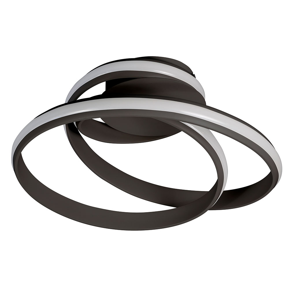 LED Deckenlampe schwarz, Ring Design, 3 Stufen Dimmer, L 56 cm von Wofi