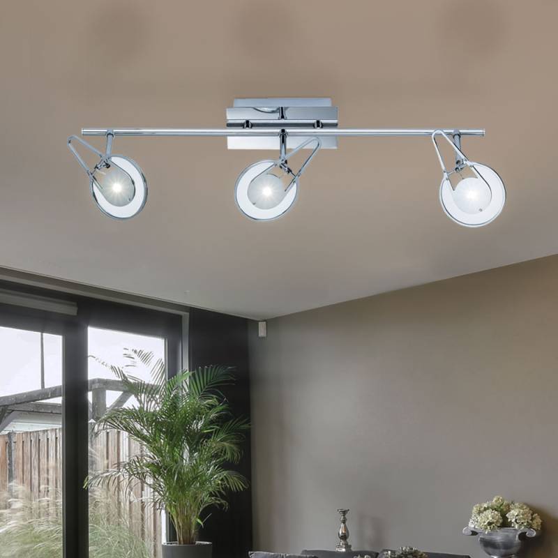 LED Deckenleuchte, chrom, bewegliche Spots, L 66 cm von Wofi