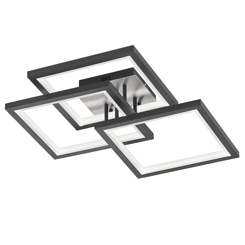 LED Deckenleuchte, dimmbar 3-Stufen, dunkelgrau, L 56 cm von Wofi