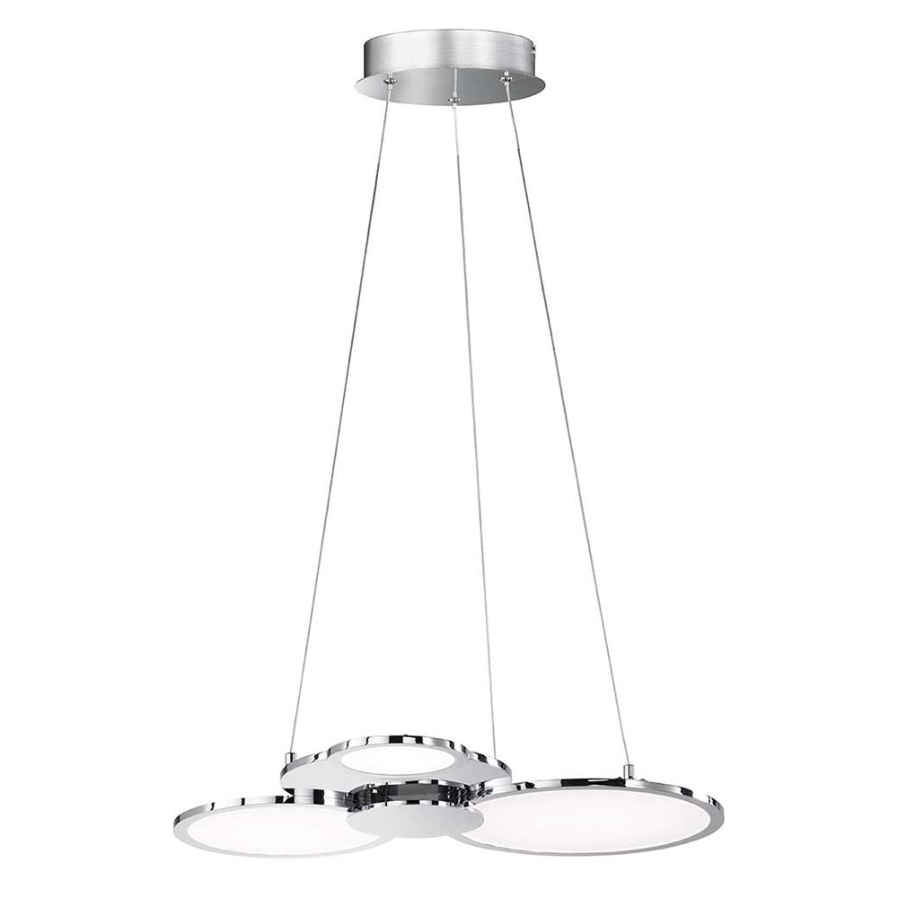 LED Pendelleuchte, ALU, Ringe, Dimmbar, L 58 cm von Wofi