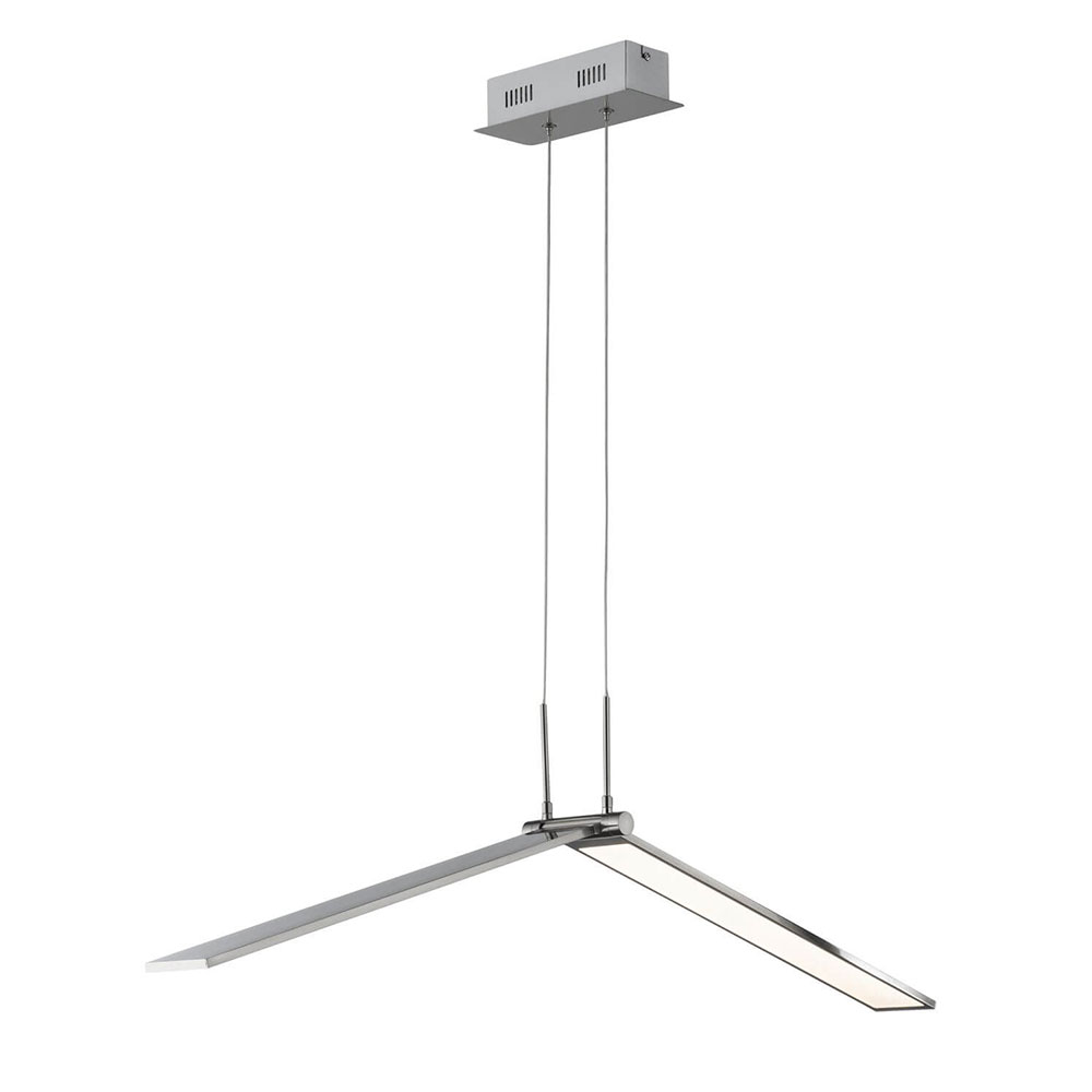 LED Pendelleuchte nickel matt, dimmbar, Spots klappbar, H 150 cm von Wofi