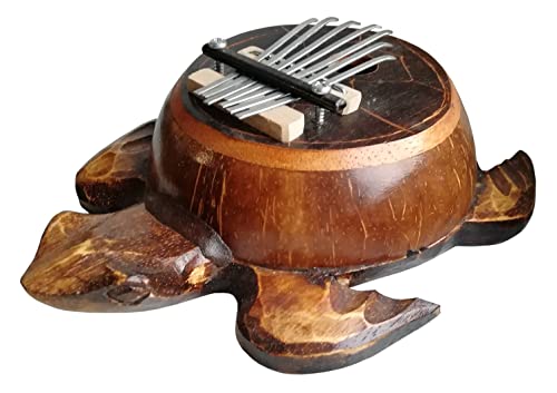 Wogeka - Kalimba Schildkröte - Daumenklavier aus Holz als Geschenk-Idee zu Geburtstag Weihnachten zur Dekoration Musik-Instrument Handarbeit von Wogeka
