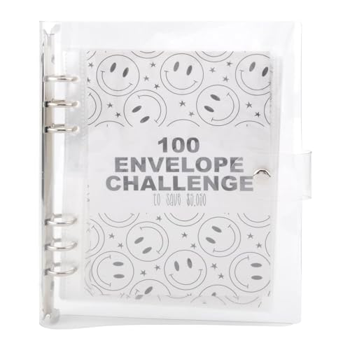 100 Envelope Challenge Binder, Bargeld-Spar-Challenge-Box-Set,Cash Budget Savings Binder,Budget Binder für Geld Sparen Challenge für Budget Planer (Lächeln) von Wohlstand