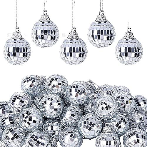 Wohlstand 24 stücke Disco Spiegel Ball, Spiegelkugel Discokugel, Spiegelkugel Klein Silber für Discokugel, Aufhängung, Lichteffekt, Partydekoration von Wohlstand