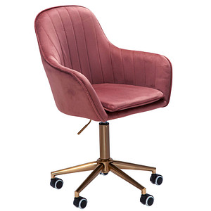 WOHNLING Bürostuhl, SPM1.431 Stoff rosa, Gestell gold von Wohnling