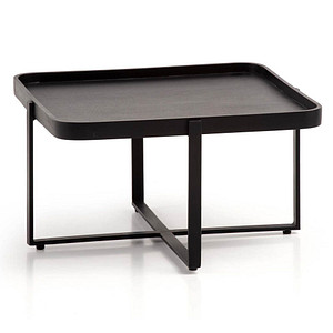 WOHNLING Couchtisch Massivholz schwarz 65,0 x 65,0 x 35,0 cm von Wohnling