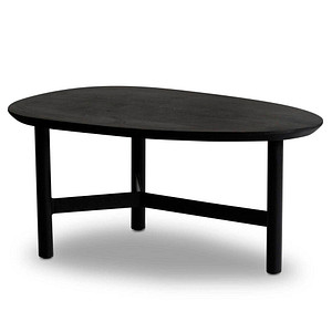 WOHNLING Couchtisch Massivholz schwarz 86,0 x 50,0 x 37,0 cm von Wohnling