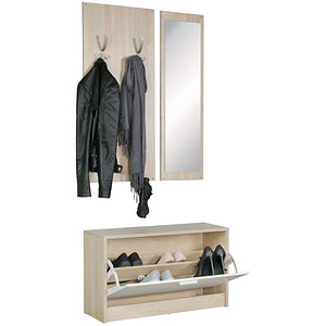 WOHNLING Garderoben-Set WL5.165 eiche Holz 4 Haken 80,0 x 180,0 cm WOHNLING Garderoben-Set WL5.165 eiche Holz 4 Haken 80,0 x 180,0 cm von Wohnling