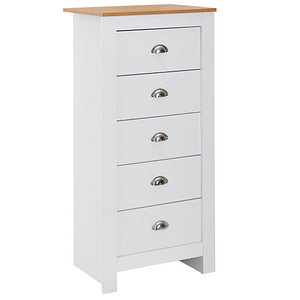 WOHNLING Kommode, WL6.379 weiß 53,0 x 39,0 x 114,0 cm von Wohnling