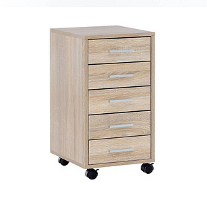 WOHNLING Rollcontainer sonoma-eiche 5 Auszüge 33,0 x 38,0 x 63,0 cm von Wohnling