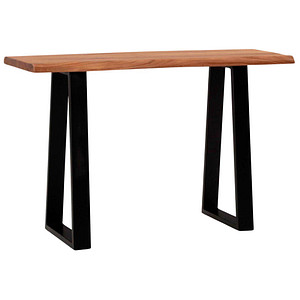 WOHNLING Schreibtisch akazie rechteckig, Trapez-Gestell schwarz 118,0 x 41,0 cm von Wohnling