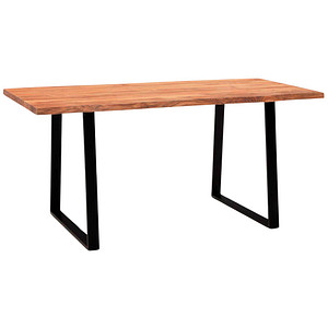 WOHNLING Schreibtisch akazie rechteckig, Trapez-Gestell schwarz 140,0 x 80,0 cm WOHNLING Schreibtisch akazie rechteckig, Trapez-Gestell schwarz 140,0 x 80,0 cm von Wohnling