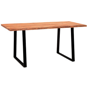 WOHNLING Schreibtisch akazie rechteckig, Trapez-Gestell schwarz 160,0 x 80,0 cm WOHNLING Schreibtisch akazie rechteckig, Trapez-Gestell schwarz 160,0 x 80,0 cm von Wohnling