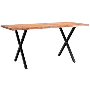 WOHNLING Schreibtisch akazie rechteckig, X-Fuß-Gestell schwarz 140,0 x 80,0 cm WOHNLING Schreibtisch akazie rechteckig, X-Fuß-Gestell schwarz 140,0 x 80,0 cm von Wohnling