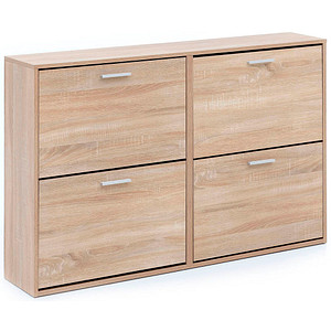 WOHNLING Schuhschrank, WL5.828 sonoma-eiche 4 Fachböden 120,0 x 24,0 x 81,0 cm von Wohnling