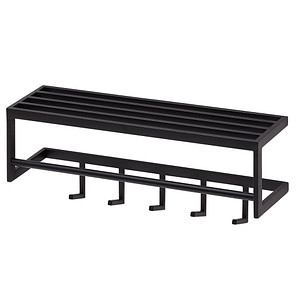 WOHNLING Wandgarderobe WL6.449 schwarz Metall 5 Haken 70,0 x 20,0 cm von Wohnling