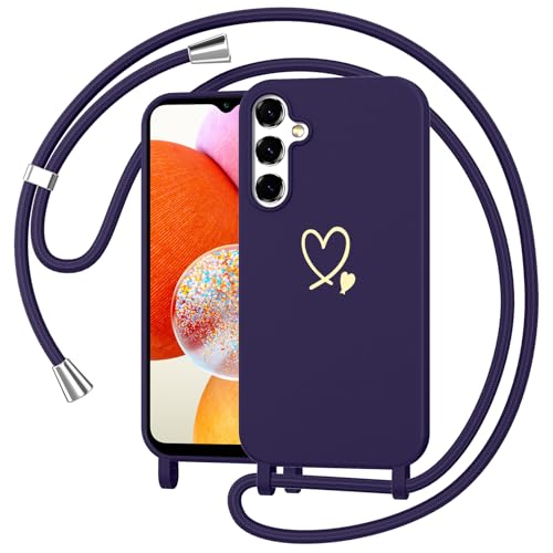 Woijrly Handykette Handyhülle für Samsung Galaxy A14 5G Hülle mit Band Kette, Dünn TPU Silikon Herz Motiv Necklace Case mit Kordel zum Umhängen Abnehmbar Stoßfest Schutzhülle für Samsung A14 5G, Blau Woijrly Handykette Handyhülle für Samsung Galaxy A14 5G Hülle mit Band Kette, Dünn TPU Silikon Herz Motiv Necklace Case mit Kordel zum Umhängen Abnehmbar Stoßfest Schutzhülle für Samsung A14 5G, Blau von Woijrly