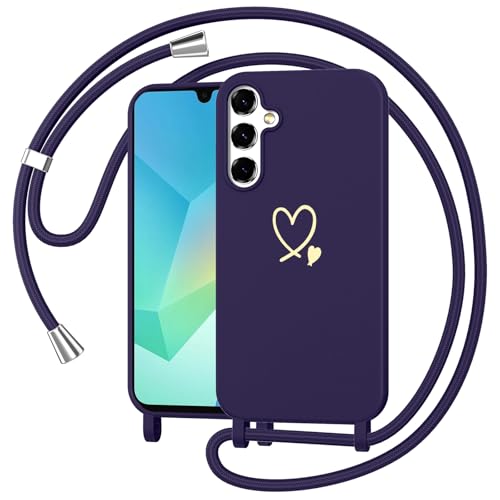 Woijrly Handykette Handyhülle für Samsung Galaxy A16 5G Hülle mit Band Kette, Dünn TPU Silikon Herz Motiv Necklace Case mit Kordel zum Umhängen Abnehmbar Stoßfest Schutzhülle für Samsung A16, Blau Woijrly Handykette Handyhülle für Samsung Galaxy A16 5G Hülle mit Band Kette, Dünn TPU Silikon Herz Motiv Necklace Case mit Kordel zum Umhängen Abnehmbar Stoßfest Schutzhülle für Samsung A16, Blau von Woijrly