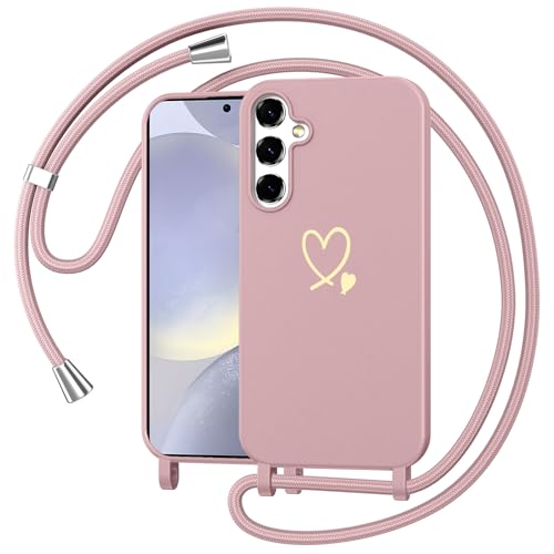 Woijrly Handykette Handyhülle für Samsung Galaxy S24 Hülle mit Band Kette, Ultra Dünn TPU Silikon Herz Motiv Necklace Case mit Kordel zum Umhängen Abnehmbar Stoßfest Schutzhülle für Samsung S24, Rosa Woijrly Handykette Handyhülle für Samsung Galaxy S24 Hülle mit Band Kette, Ultra Dünn TPU Silikon Herz Motiv Necklace Case mit Kordel zum Umhängen Abnehmbar Stoßfest Schutzhülle für Samsung S24, Rosa von Woijrly