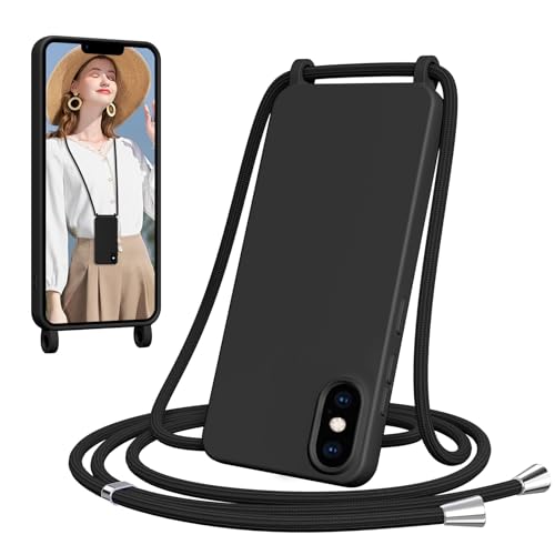 Woijrly Handykette für iPhone XS Max Hülle mit Band, Weiche TPU Silikon Necklace Handyhülle mit Abnehmbar Kordel, Verstellbar, Stossfest Handy Schutzhülle für iPhone XS Max, Schwarz Woijrly Handykette für iPhone XS Max Hülle mit Band, Weiche TPU Silikon Necklace Handyhülle mit Abnehmbar Kordel, Verstellbar, Stossfest Handy Schutzhülle für iPhone XS Max, Schwarz von Woijrly