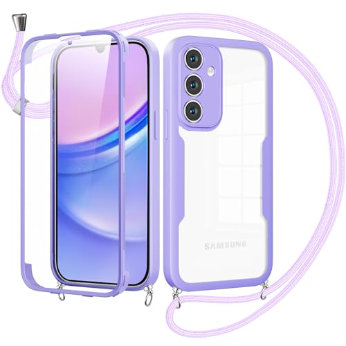 Woijrly Handykette mit Band für Samsung Galaxy A15 4G/5G Hülle - Necklace HandyHülle,Eingebautem Schutzfolie Anti-Kratzer,360 Grad Displayschutz Robuste Case Transparente für A15 4G/5G-Violett Woijrly Handykette mit Band für Samsung Galaxy A15 4G/5G Hülle - Necklace HandyHülle,Eingebautem Schutzfolie Anti-Kratzer,360 Grad Displayschutz Robuste Case Transparente für A15 4G/5G-Violett von Woijrly