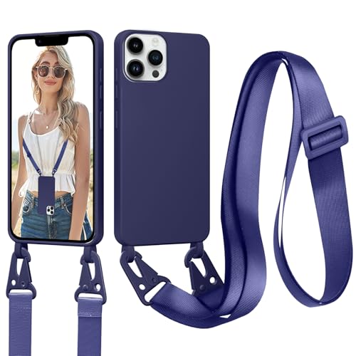 Woijrly Kompatibel mit iPhone 12/iPhone 12 Pro Handykette Hülle, Necklace Handyhülle für iPhone 12 mit zum Umhängen Kordel Schnur, Stoßfest Weich Silikon Schutzhülle Case mit Band, Dunkelblau Woijrly Kompatibel mit iPhone 12/iPhone 12 Pro Handykette Hülle, Necklace Handyhülle für iPhone 12 mit zum Umhängen Kordel Schnur, Stoßfest Weich Silikon Schutzhülle Case mit Band, Dunkelblau von Woijrly