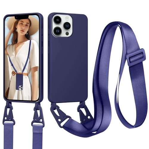 Woijrly Kompatibel mit iPhone 13 Pro Handykette Hülle, Necklace Handyhülle für iPhone 13 Pro mit zum Umhängen Kordel Schnur, Stoßfest Weich Silikon Schutzhülle Case mit Band,Dunkelblau Woijrly Kompatibel mit iPhone 13 Pro Handykette Hülle, Necklace Handyhülle für iPhone 13 Pro mit zum Umhängen Kordel Schnur, Stoßfest Weich Silikon Schutzhülle Case mit Band,Dunkelblau von Woijrly