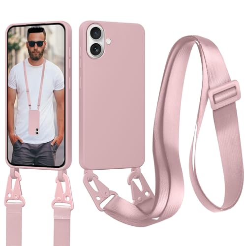 Woijrly Kompatibel mit iPhone 16 Handykette Hülle, Necklace Handyhülle für iPhone 16 mit zum Umhängen Kordel Schnur, Stoßfest Weich TPU Silikon Schutzhülle Case mit Band, Rosa Woijrly Kompatibel mit iPhone 16 Handykette Hülle, Necklace Handyhülle für iPhone 16 mit zum Umhängen Kordel Schnur, Stoßfest Weich TPU Silikon Schutzhülle Case mit Band, Rosa von Woijrly