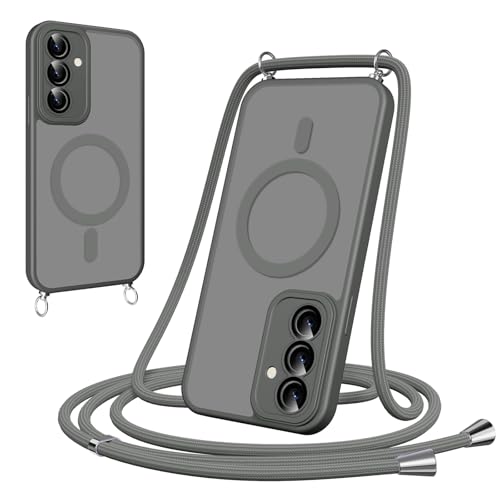 Woijrly Magnetische Handykette mit Band für Samsung Galaxy S24 Hülle - Necklace HandyHülle Durchscheinende mit Kameraschutz, justierbarer und Abnehmbarer Kette, Crossbody Magnet Clear Cover, Grey Woijrly Magnetische Handykette mit Band für Samsung Galaxy S24 Hülle - Necklace HandyHülle Durchscheinende mit Kameraschutz, justierbarer und Abnehmbarer Kette, Crossbody Magnet Clear Cover, Grey von Woijrly