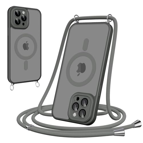 Woijrly Magnetische Handykette mit Band für iPhone 11 Pro Hülle - Necklace HandyHülle Durchscheinende mit Kameraschutz, justierbarer und Abnehmbarer Kette, Crossbody Magnet Clear Cover, Grey Woijrly Magnetische Handykette mit Band für iPhone 11 Pro Hülle - Necklace HandyHülle Durchscheinende mit Kameraschutz, justierbarer und Abnehmbarer Kette, Crossbody Magnet Clear Cover, Grey von Woijrly