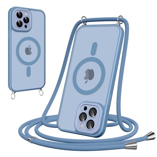 Woijrly Magnetische Handykette mit Band für iPhone 12 Pro Max Hülle - Necklace HandyHülle Durchscheinende mit Kameraschutz, justierbarer und Abnehmbarer Kette, Crossbody Magnet Clear Cover, Hellblau Woijrly Magnetische Handykette mit Band für iPhone 12 Pro Max Hülle - Necklace HandyHülle Durchscheinende mit Kameraschutz, justierbarer und Abnehmbarer Kette, Crossbody Magnet Clear Cover, Hellblau von Woijrly